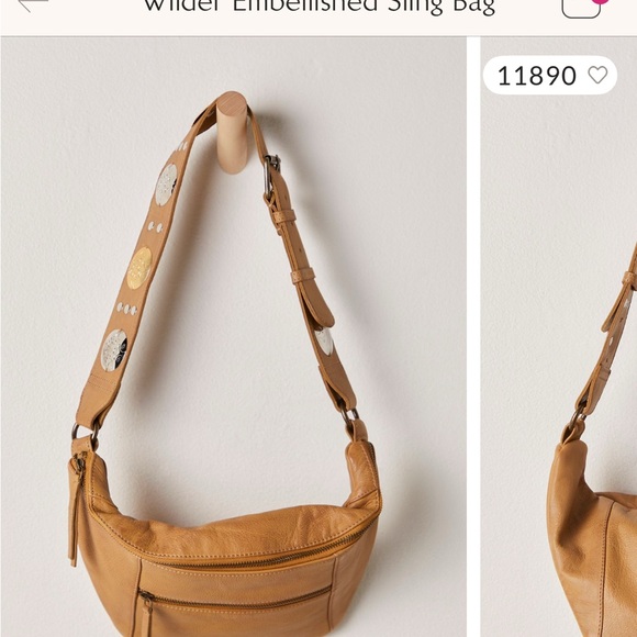Free People Wilder Embellished Sling Bag - Black and Tan - Picture 5 of 11